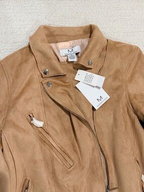 Magaschoni Suede Biker Jacket - Camel